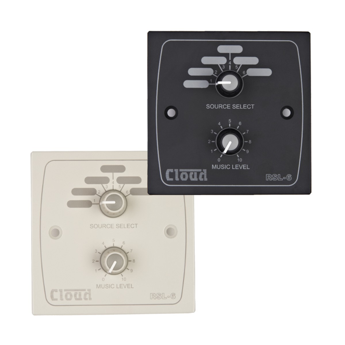 RSL-6W & RSL-6B Remote Source / Volume Level Select Plate