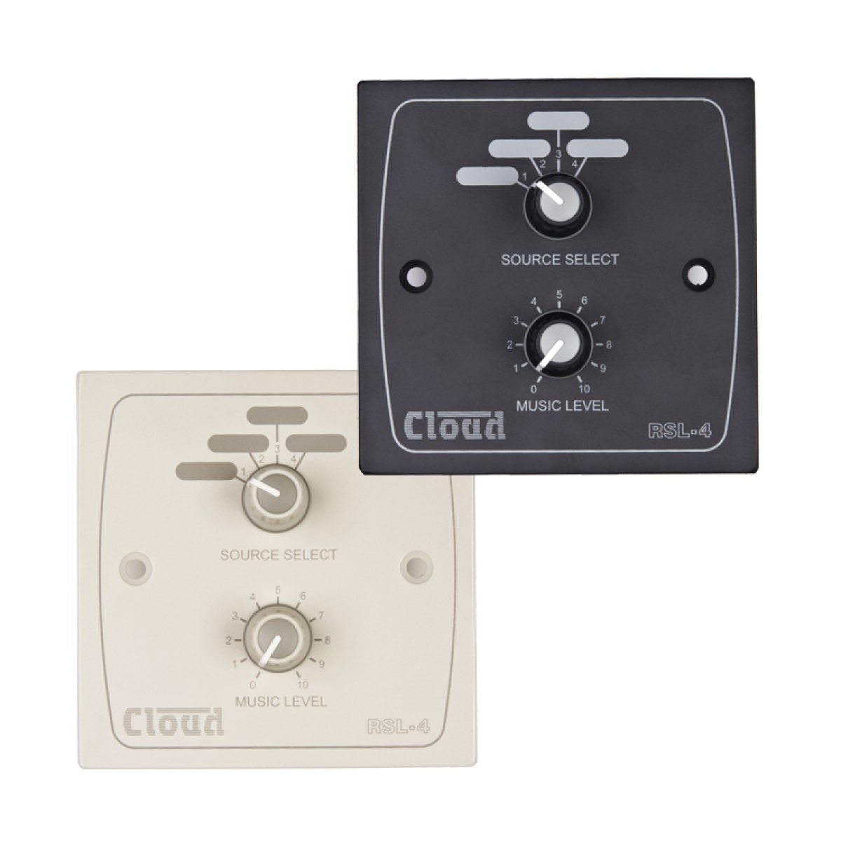 RSL-4W & RSL-4B Remote Source / Volume Level Select Plate