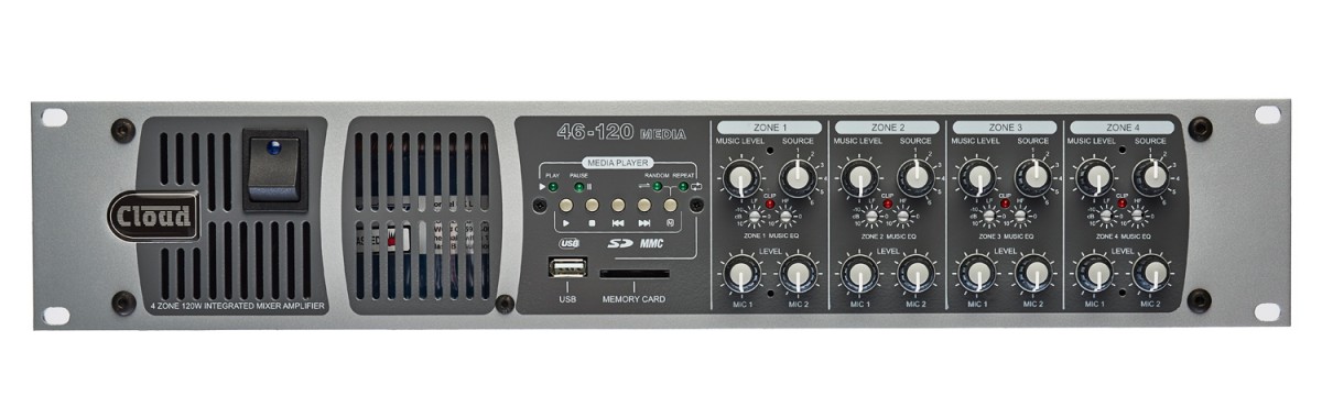 46-120T Media 4 Zone Integrated Mixer Amplifier